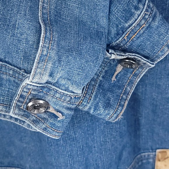 Kani Jeans Jacket Men's XL Button Front Blue Denim Distressed - Picture 11 of 15